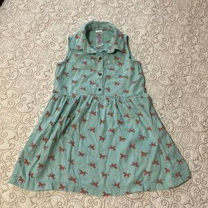 Carter’s sleeveless horse button down dress. Green Size 3T